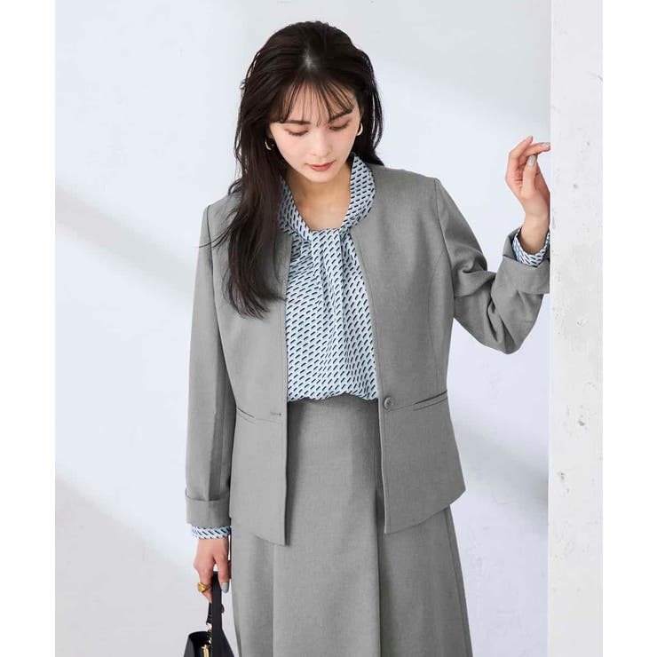 【洗える/UVカット】リネンライクストレッチキーネックジャケット | a.v.v【WOMEN】 | 詳細画像18 