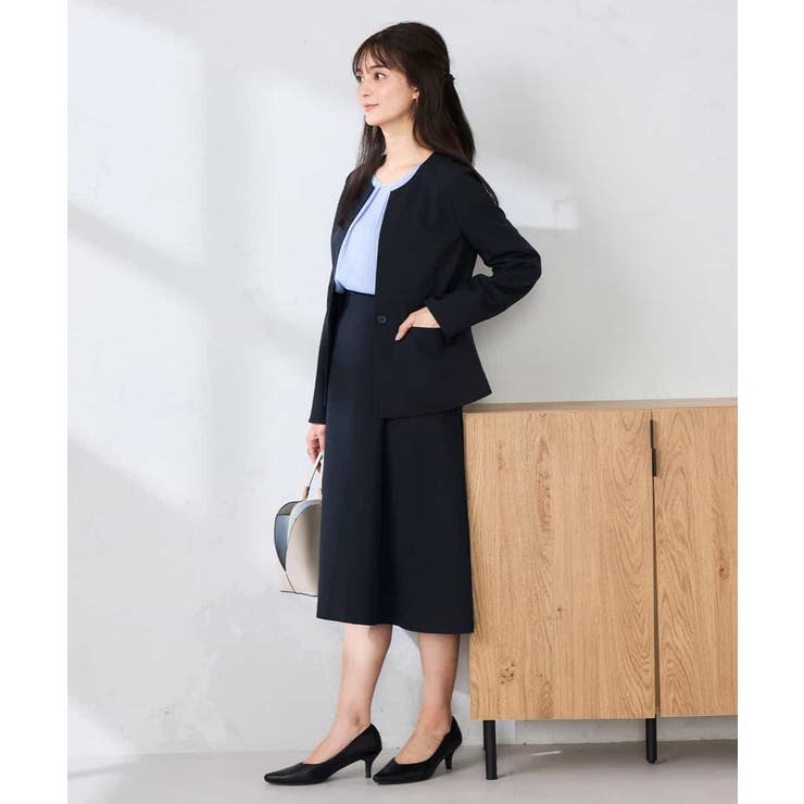 【洗える/UVカット】リネンライクストレッチキーネックジャケット | a.v.v【WOMEN】 | 詳細画像6 