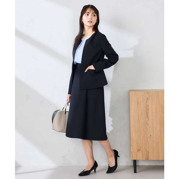 【洗える/UVカット】リネンライクストレッチキーネックジャケット | a.v.v【WOMEN】 | 詳細画像7 