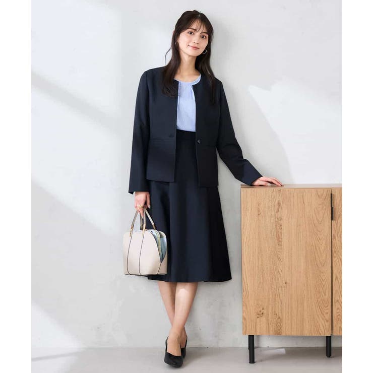 【洗える/UVカット】リネンライクストレッチキーネックジャケット | a.v.v【WOMEN】 | 詳細画像8 