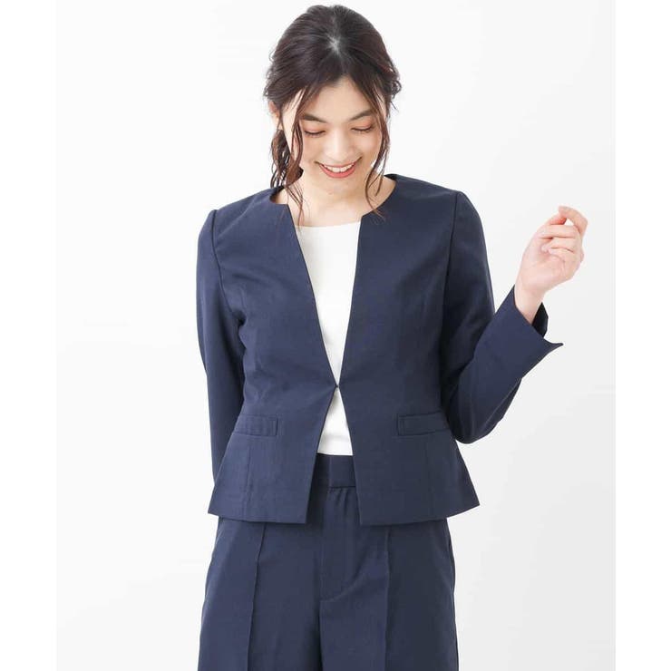 【セットアップ対応/洗える】リネンライクキーネックジャケット | a.v.v【WOMEN】 | 詳細画像12