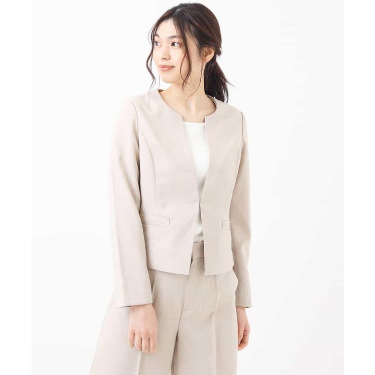 【セットアップ対応/洗える】リネンライクキーネックジャケット | a.v.v【WOMEN】 | 詳細画像13