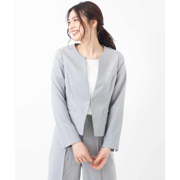 【セットアップ対応/洗える】リネンライクキーネックジャケット | a.v.v【WOMEN】 | 詳細画像14