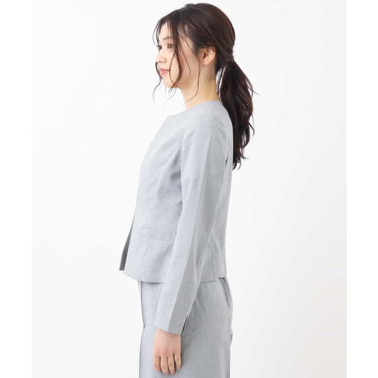 【セットアップ対応/洗える】リネンライクキーネックジャケット | a.v.v【WOMEN】 | 詳細画像15