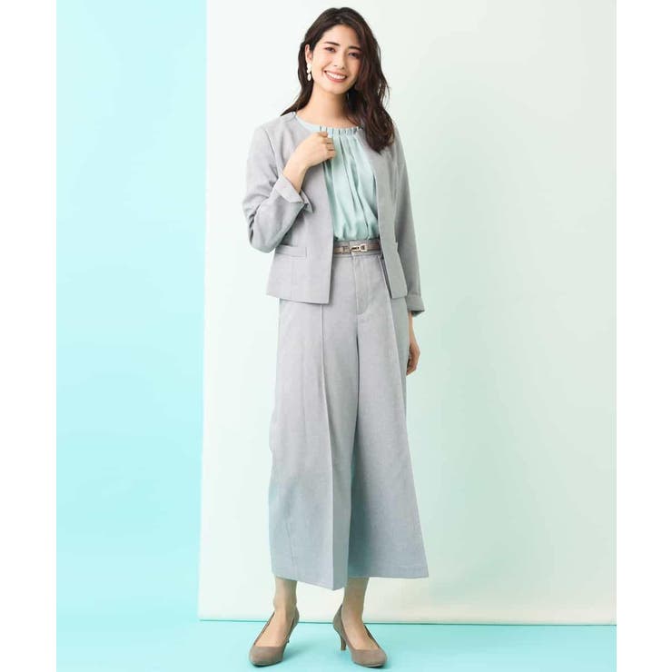 【セットアップ対応/洗える】リネンライクキーネックジャケット | a.v.v【WOMEN】 | 詳細画像2