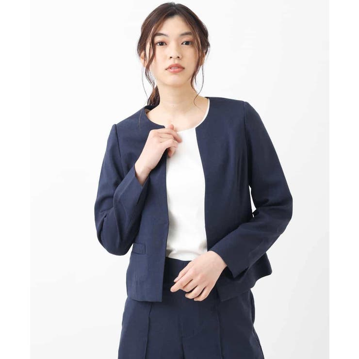 【セットアップ対応/洗える】リネンライクキーネックジャケット | a.v.v【WOMEN】 | 詳細画像25