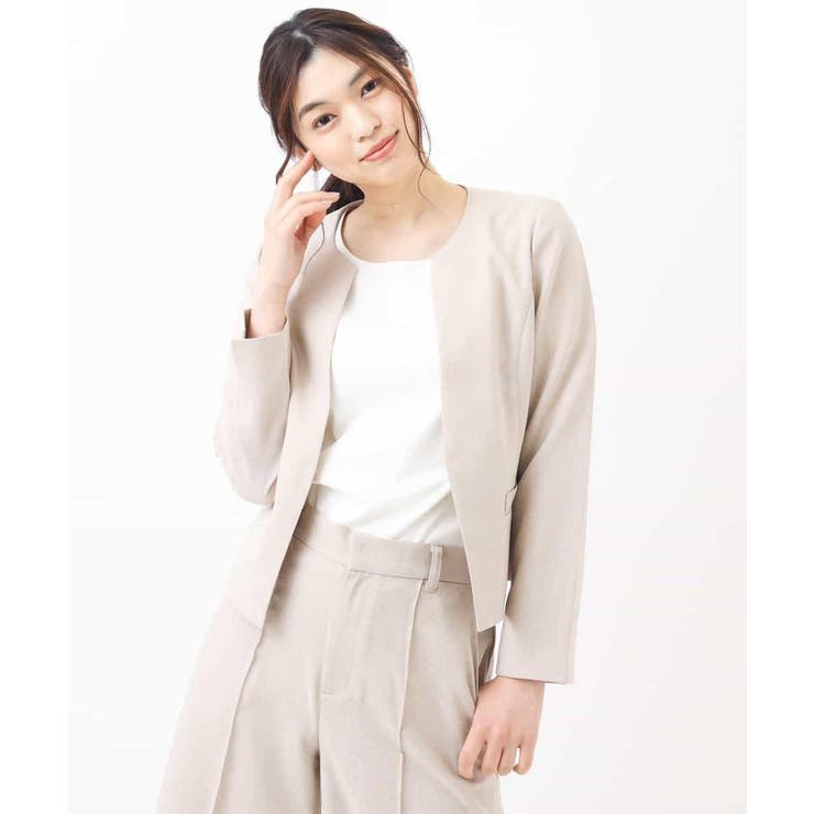 【セットアップ対応/洗える】リネンライクキーネックジャケット | a.v.v【WOMEN】 | 詳細画像26