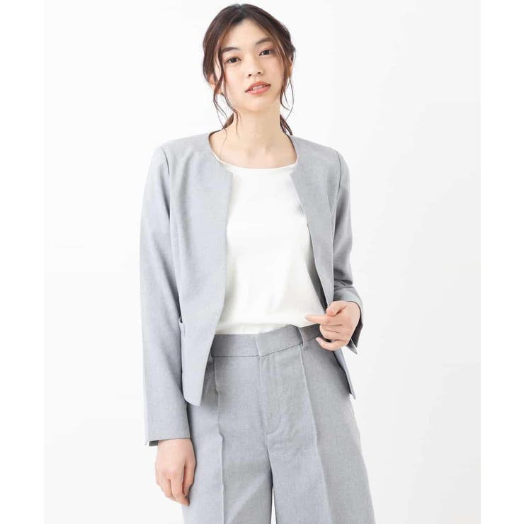 【セットアップ対応/洗える】リネンライクキーネックジャケット | a.v.v【WOMEN】 | 詳細画像27