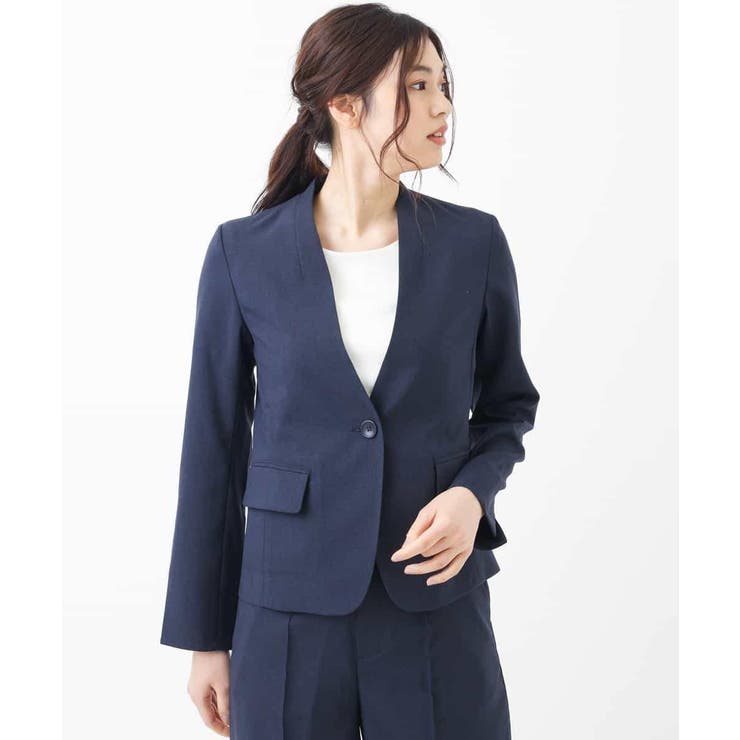 【セットアップ対応/洗える】リネンライクVネックジャケット | a.v.v【WOMEN】 | 詳細画像13