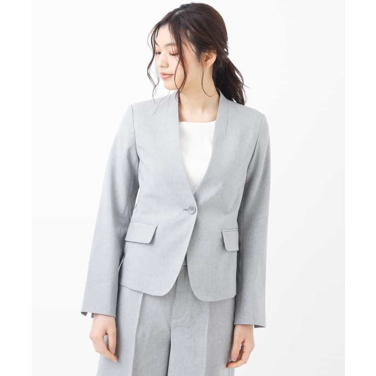 【セットアップ対応/洗える】リネンライクVネックジャケット | a.v.v【WOMEN】 | 詳細画像15