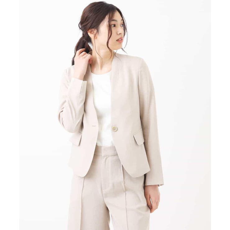 【セットアップ対応/洗える】リネンライクVネックジャケット | a.v.v【WOMEN】 | 詳細画像28