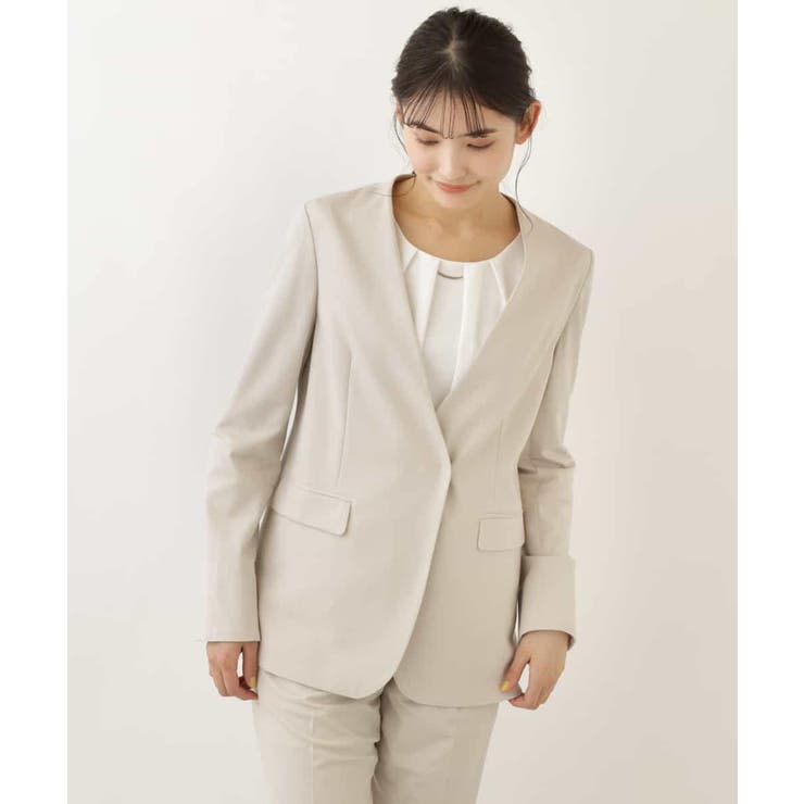 【セットアップ対応 MARSHMALLOW PONTI】ストレッチノーカラージャ… | a.v.v【WOMEN】 | 詳細画像2 