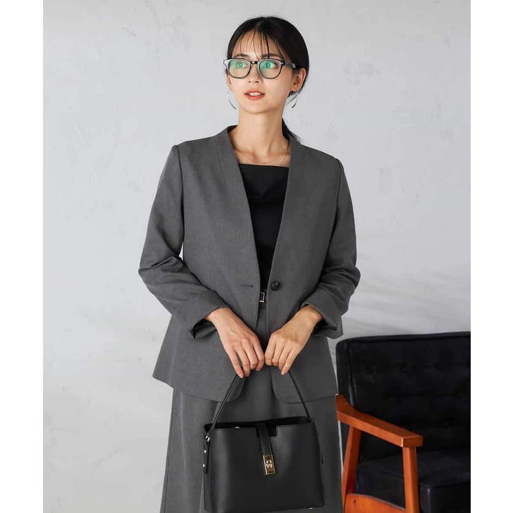 【洗える/イージーケア/吸水速乾/ストレッチ】梳毛調Vネックジャケット | a.v.v【WOMEN】 | 詳細画像10 