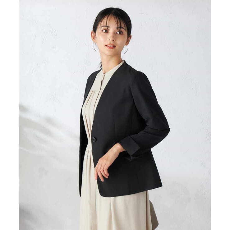 【洗える/イージーケア/吸水速乾/ストレッチ】梳毛調Vネックジャケット | a.v.v【WOMEN】 | 詳細画像15 