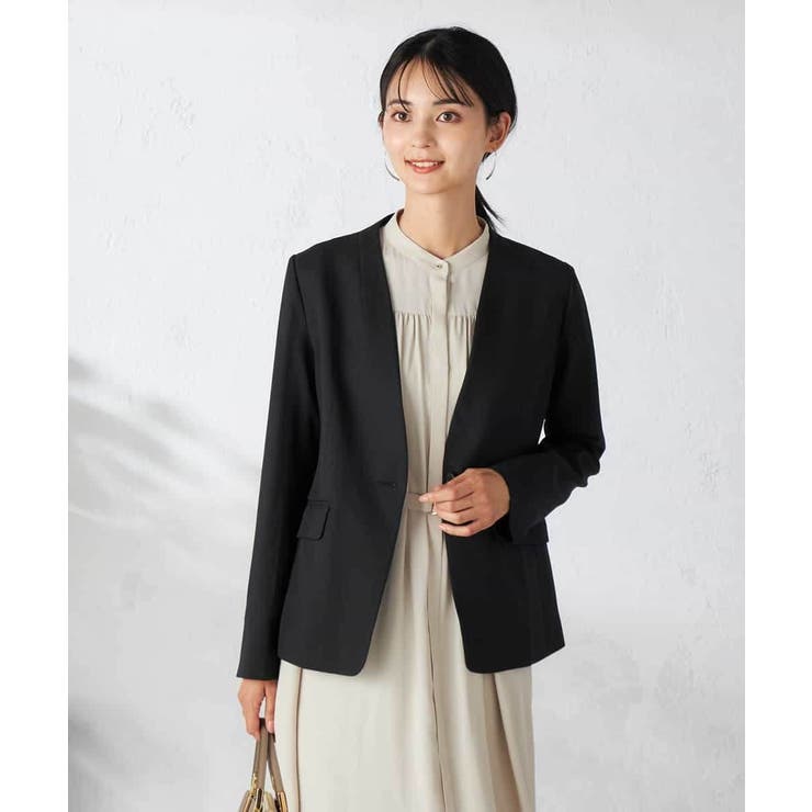 【洗える/イージーケア/吸水速乾/ストレッチ】梳毛調Vネックジャケット | a.v.v【WOMEN】 | 詳細画像18 