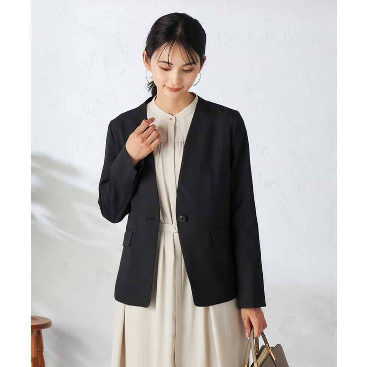 【洗える/イージーケア/吸水速乾/ストレッチ】梳毛調Vネックジャケット | a.v.v【WOMEN】 | 詳細画像19 