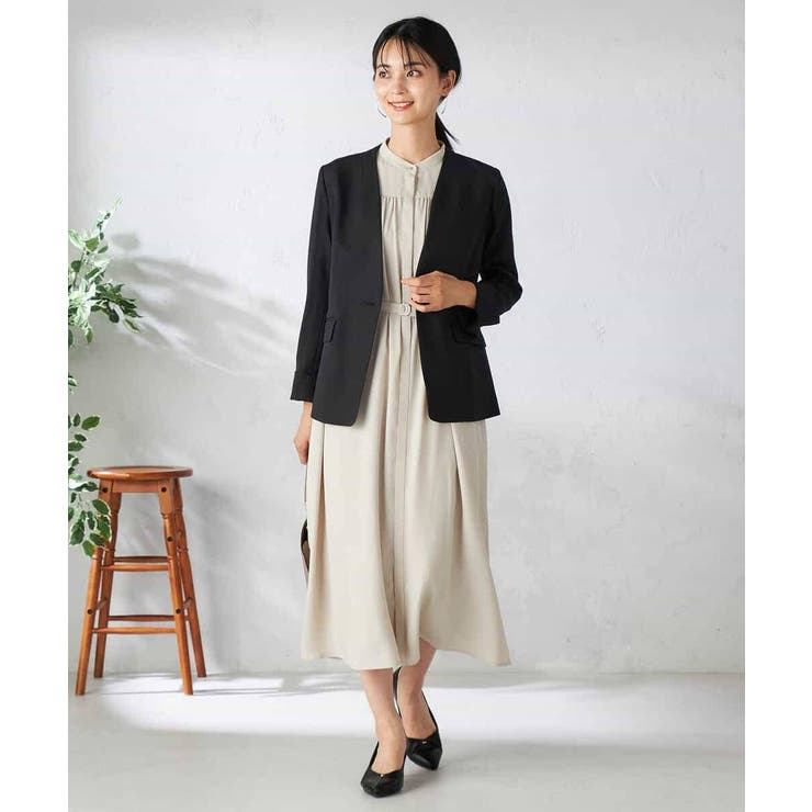 【洗える/イージーケア/吸水速乾/ストレッチ】梳毛調Vネックジャケット | a.v.v【WOMEN】 | 詳細画像21 