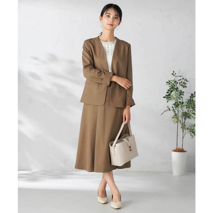 【洗える/イージーケア/吸水速乾/ストレッチ】梳毛調Vネックジャケット | a.v.v【WOMEN】 | 詳細画像6 