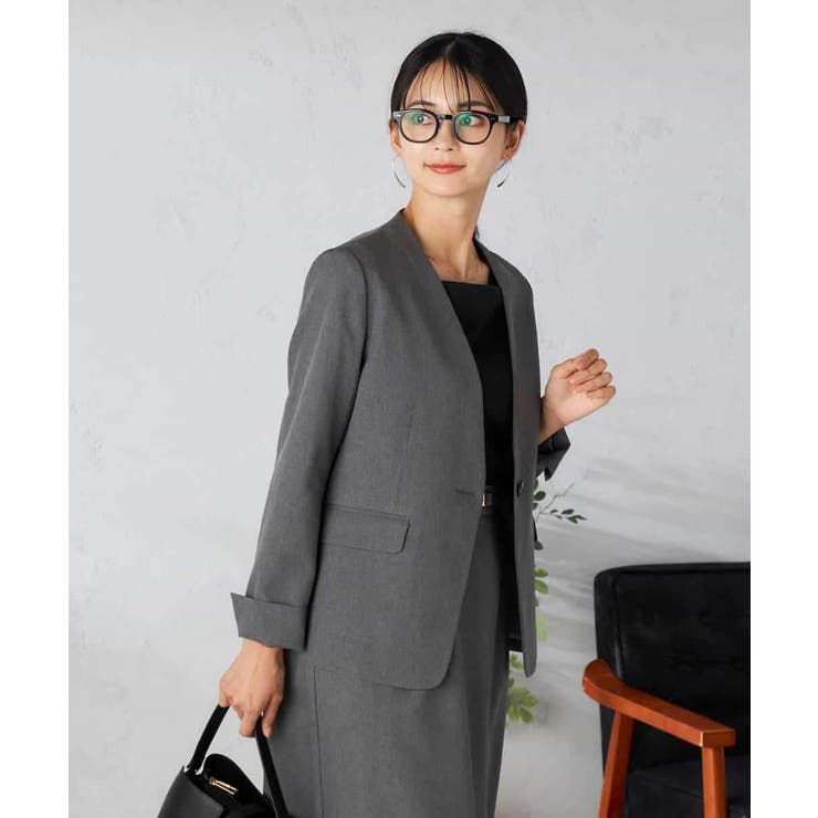 【洗える/イージーケア/吸水速乾/ストレッチ】梳毛調Vネックジャケット | a.v.v【WOMEN】 | 詳細画像9 