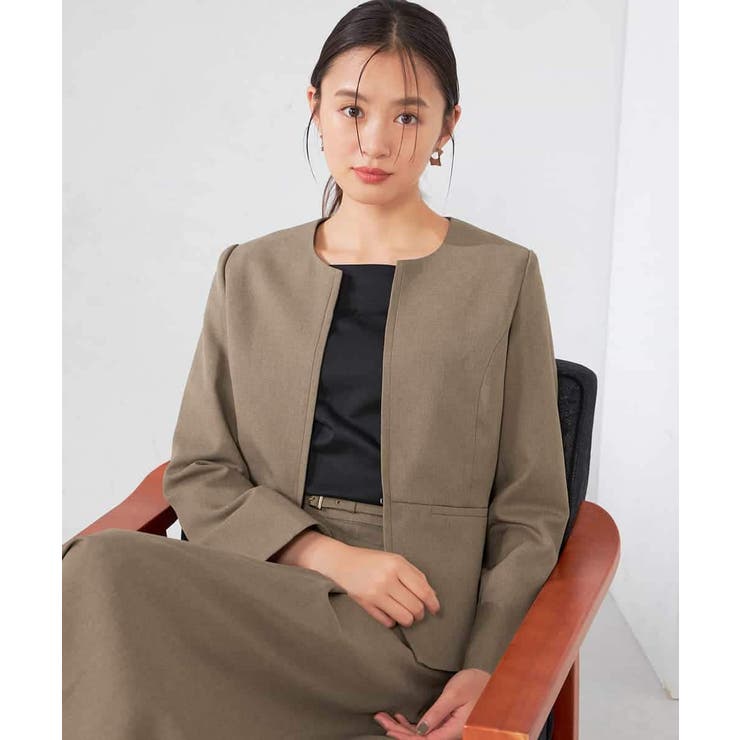 【洗える/イージーケア/吸水速乾/ストレッチ】梳毛調キーネックジャケット | a.v.v【WOMEN】 | 詳細画像10 