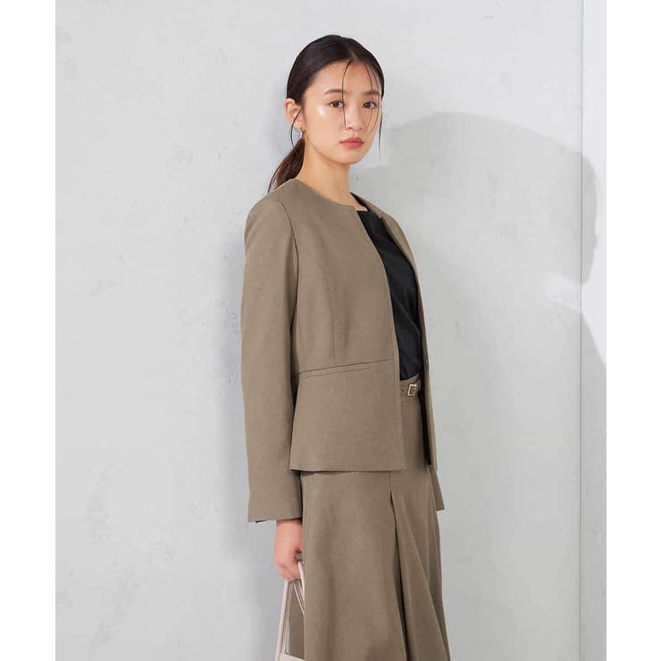 【洗える/イージーケア/吸水速乾/ストレッチ】梳毛調キーネックジャケット | a.v.v【WOMEN】 | 詳細画像12 