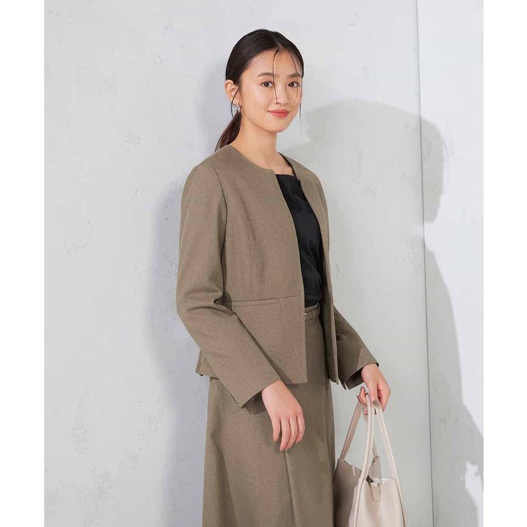 【洗える/イージーケア/吸水速乾/ストレッチ】梳毛調キーネックジャケット | a.v.v【WOMEN】 | 詳細画像13 