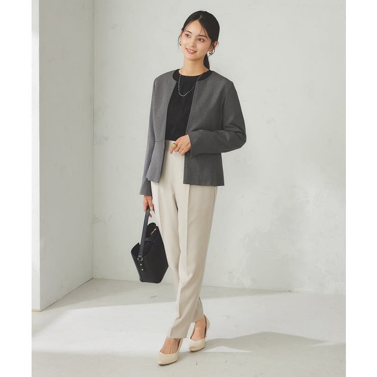 【洗える/イージーケア/吸水速乾/ストレッチ】梳毛調キーネックジャケット | a.v.v【WOMEN】 | 詳細画像26 