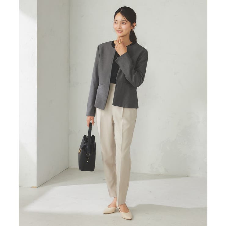 【洗える/イージーケア/吸水速乾/ストレッチ】梳毛調キーネックジャケット | a.v.v【WOMEN】 | 詳細画像27 