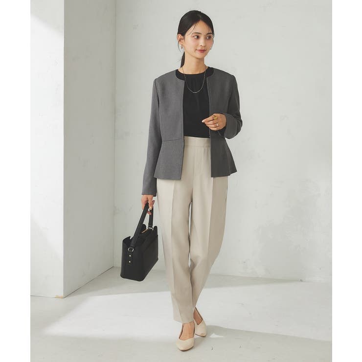 【洗える/イージーケア/吸水速乾/ストレッチ】梳毛調キーネックジャケット | a.v.v【WOMEN】 | 詳細画像28 