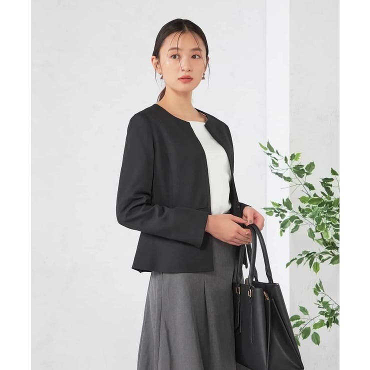 【洗える/イージーケア/吸水速乾/ストレッチ】梳毛調キーネックジャケット | a.v.v【WOMEN】 | 詳細画像32 