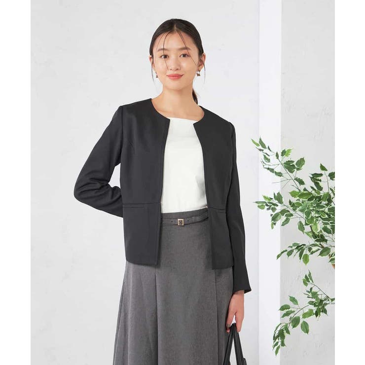 【洗える/イージーケア/吸水速乾/ストレッチ】梳毛調キーネックジャケット | a.v.v【WOMEN】 | 詳細画像33 