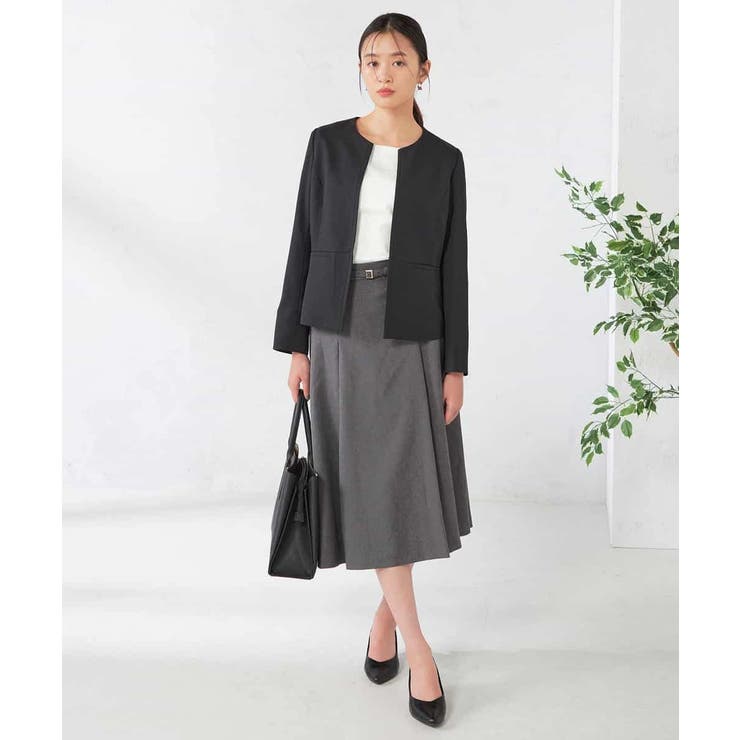 【洗える/イージーケア/吸水速乾/ストレッチ】梳毛調キーネックジャケット | a.v.v【WOMEN】 | 詳細画像34 