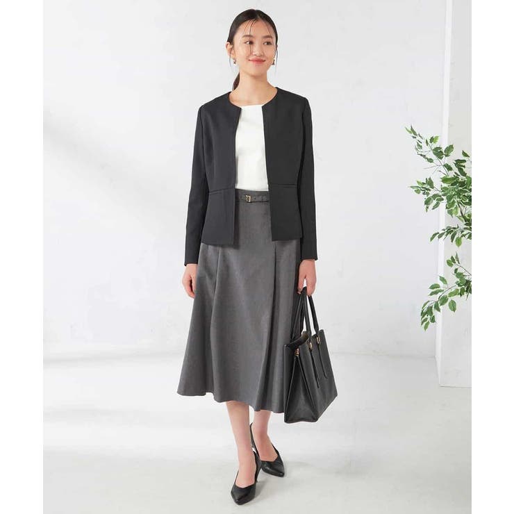 【洗える/イージーケア/吸水速乾/ストレッチ】梳毛調キーネックジャケット | a.v.v【WOMEN】 | 詳細画像38 