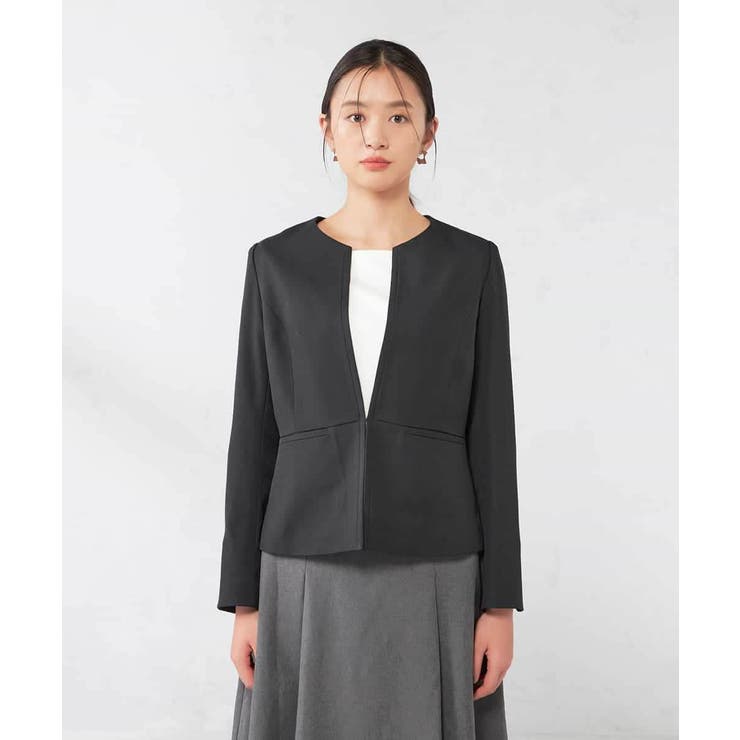 【洗える/イージーケア/吸水速乾/ストレッチ】梳毛調キーネックジャケット | a.v.v【WOMEN】 | 詳細画像39 