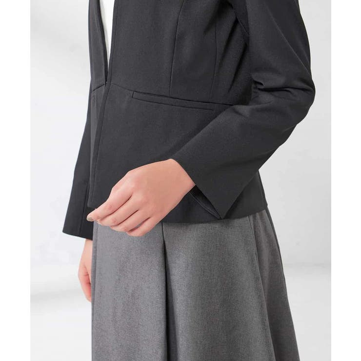 【洗える/イージーケア/吸水速乾/ストレッチ】梳毛調キーネックジャケット | a.v.v【WOMEN】 | 詳細画像43 