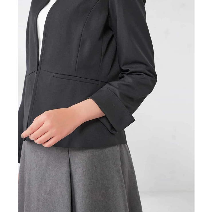 【洗える/イージーケア/吸水速乾/ストレッチ】梳毛調キーネックジャケット | a.v.v【WOMEN】 | 詳細画像44 