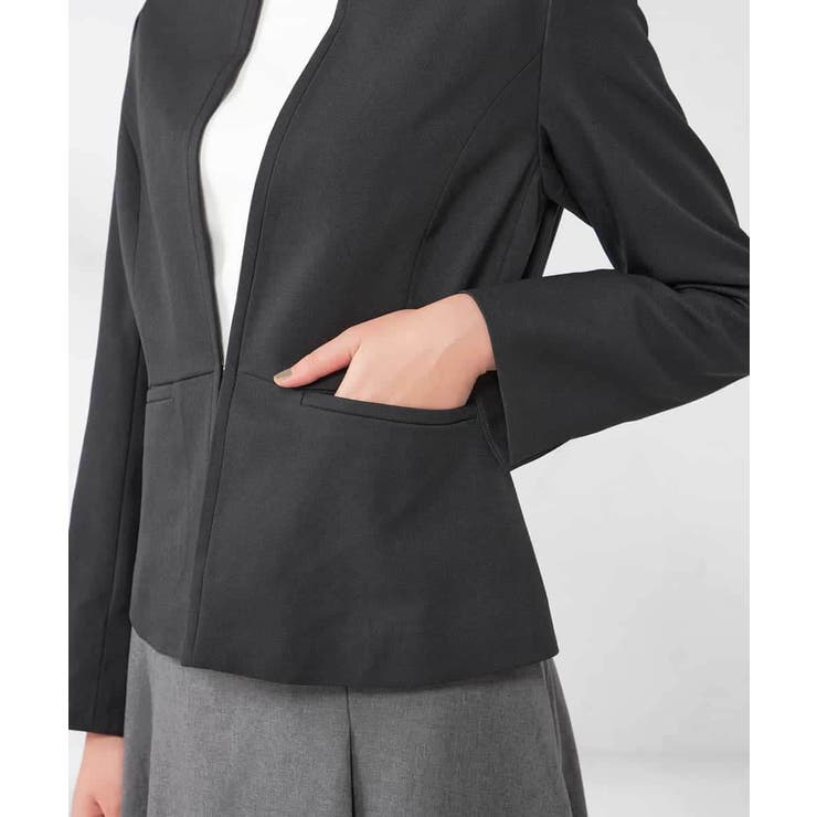 【洗える/イージーケア/吸水速乾/ストレッチ】梳毛調キーネックジャケット | a.v.v【WOMEN】 | 詳細画像45 