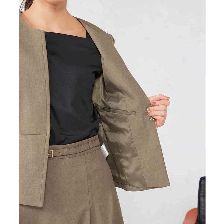 【洗える/イージーケア/吸水速乾/ストレッチ】梳毛調キーネックジャケット | a.v.v【WOMEN】 | 詳細画像47 