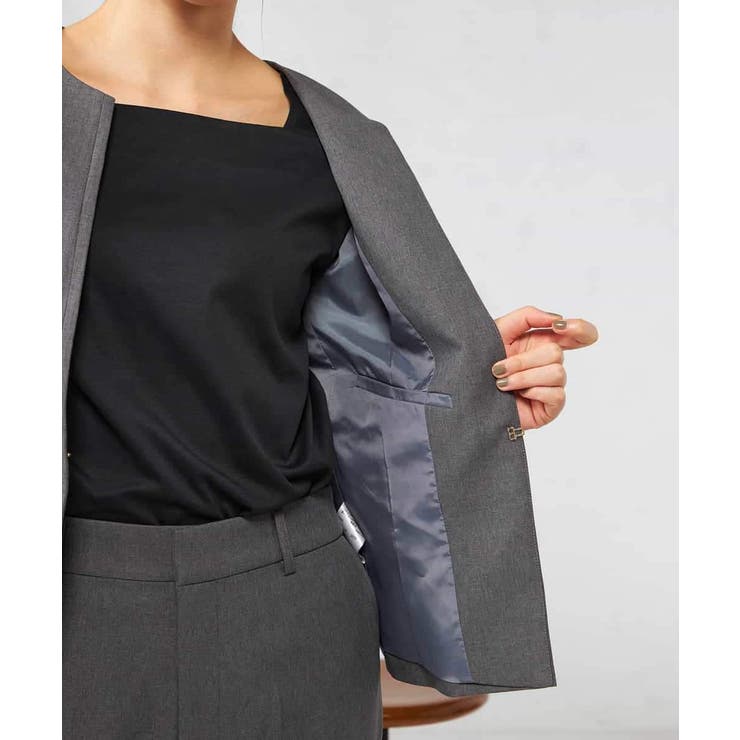 【洗える/イージーケア/吸水速乾/ストレッチ】梳毛調キーネックジャケット | a.v.v【WOMEN】 | 詳細画像49 