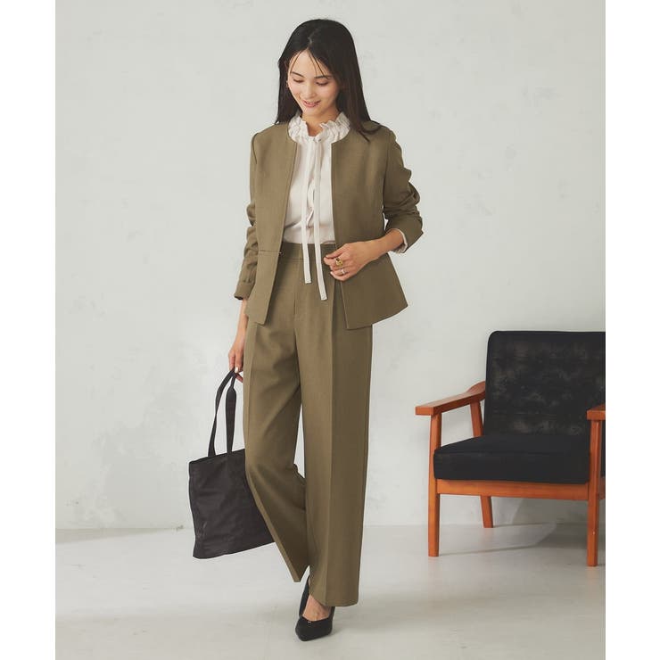 【洗える/イージーケア/吸水速乾/ストレッチ】梳毛調キーネックジャケット | a.v.v【WOMEN】 | 詳細画像6 