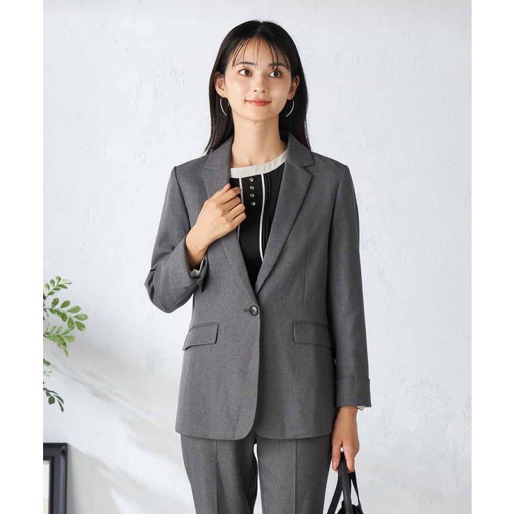 【洗える/イージーケア/吸水速乾/ストレッチ】梳毛調テーラードジャケット | a.v.v【WOMEN】 | 詳細画像1 