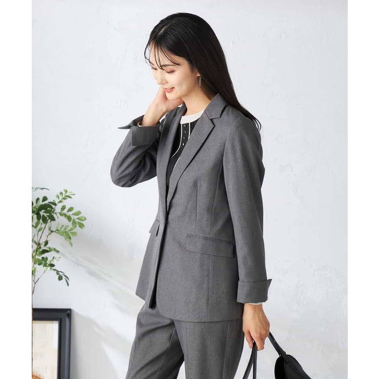 【洗える/イージーケア/吸水速乾/ストレッチ】梳毛調テーラードジャケット | a.v.v【WOMEN】 | 詳細画像3 