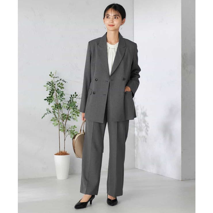 【洗える/イージーケア/吸水速乾/ストレッチ】梳毛調ダブルブレストジャケット | a.v.v【WOMEN】 | 詳細画像10 