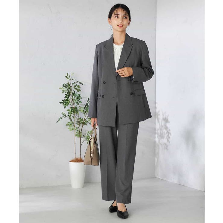 【洗える/イージーケア/吸水速乾/ストレッチ】梳毛調ダブルブレストジャケット | a.v.v【WOMEN】 | 詳細画像13 