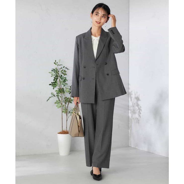 【洗える/イージーケア/吸水速乾/ストレッチ】梳毛調ダブルブレストジャケット | a.v.v【WOMEN】 | 詳細画像14 