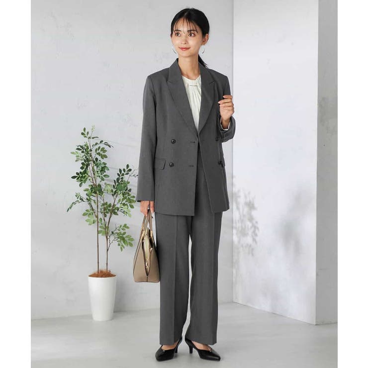 【洗える/イージーケア/吸水速乾/ストレッチ】梳毛調ダブルブレストジャケット | a.v.v【WOMEN】 | 詳細画像15 