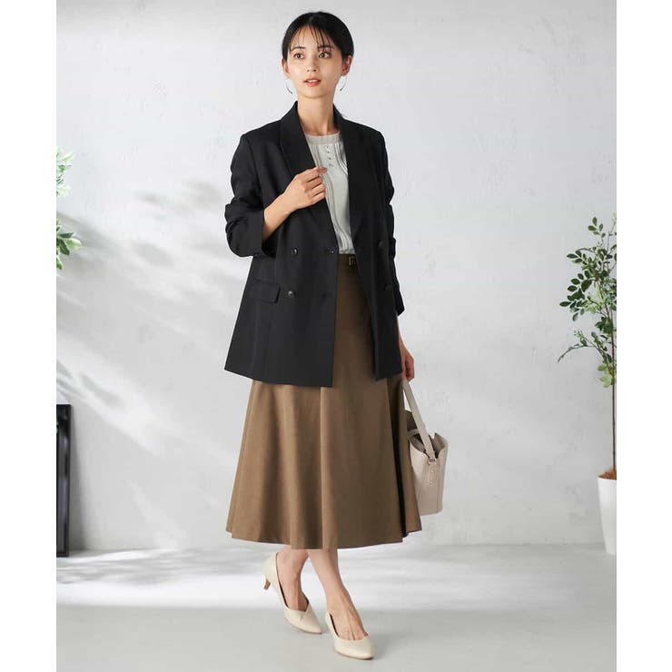 【洗える/イージーケア/吸水速乾/ストレッチ】梳毛調ダブルブレストジャケット | a.v.v【WOMEN】 | 詳細画像19 