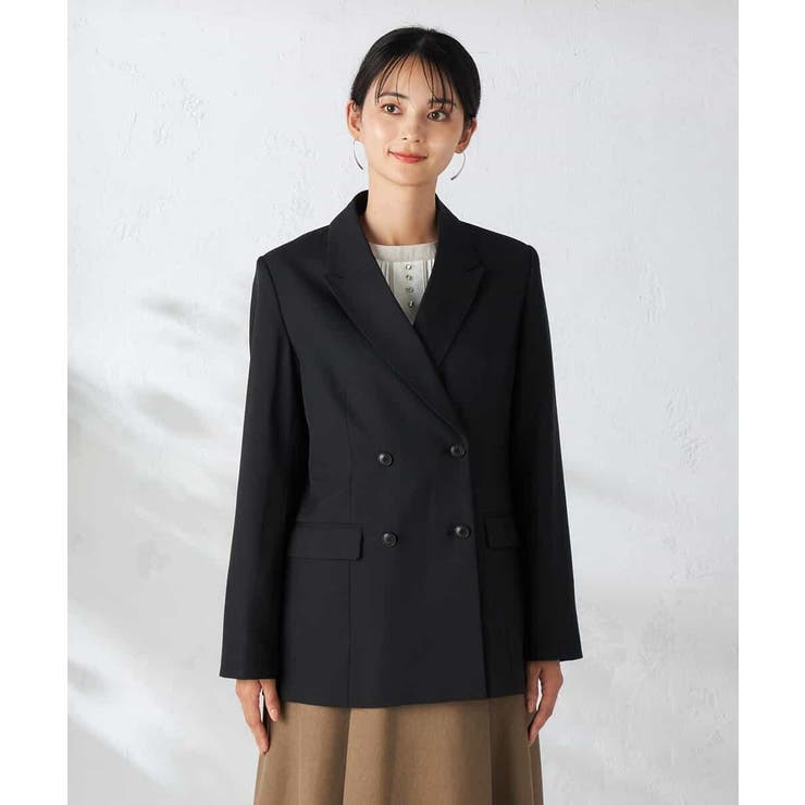 【洗える/イージーケア/吸水速乾/ストレッチ】梳毛調ダブルブレストジャケット | a.v.v【WOMEN】 | 詳細画像20 