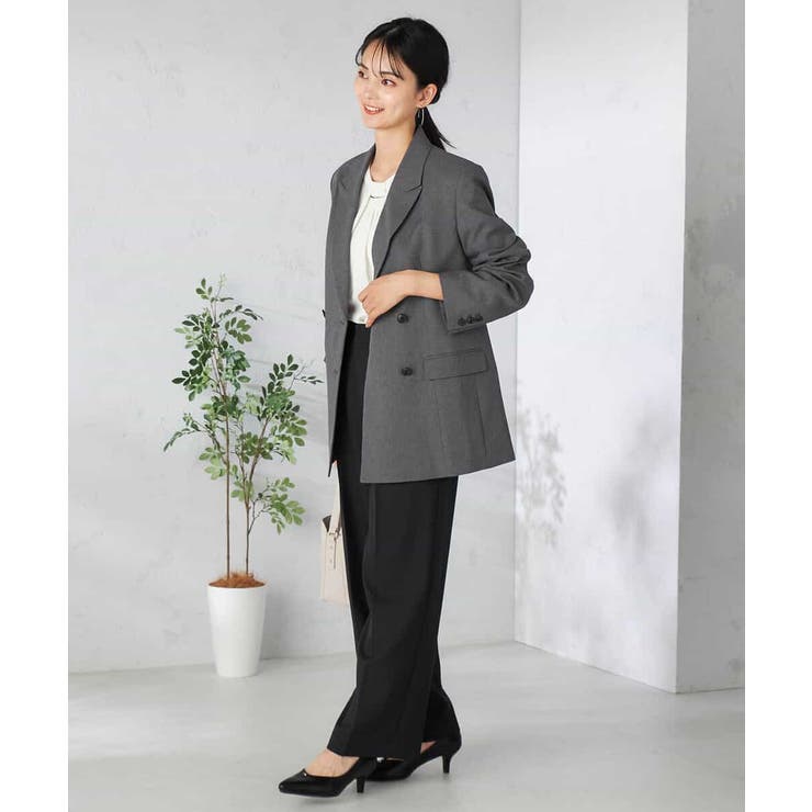 【洗える/イージーケア/吸水速乾/ストレッチ】梳毛調ダブルブレストジャケット | a.v.v【WOMEN】 | 詳細画像5 