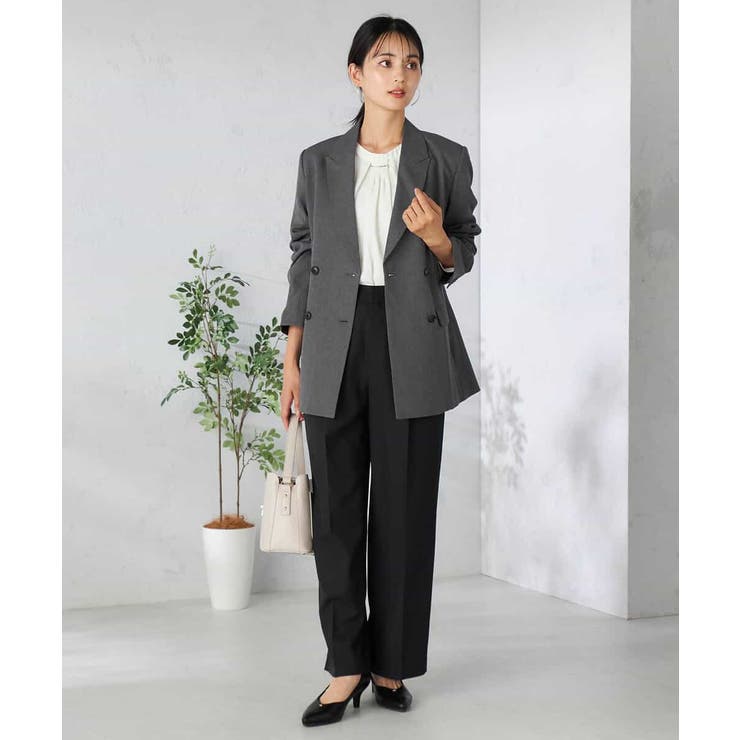 【洗える/イージーケア/吸水速乾/ストレッチ】梳毛調ダブルブレストジャケット | a.v.v【WOMEN】 | 詳細画像7 